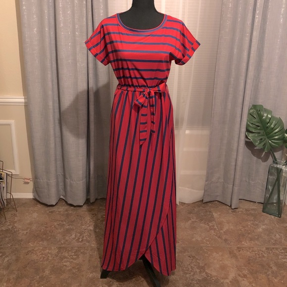 MEROKEETY Women’s Short Sleeve Maxi Dress with Belt - Picture 2 of 10